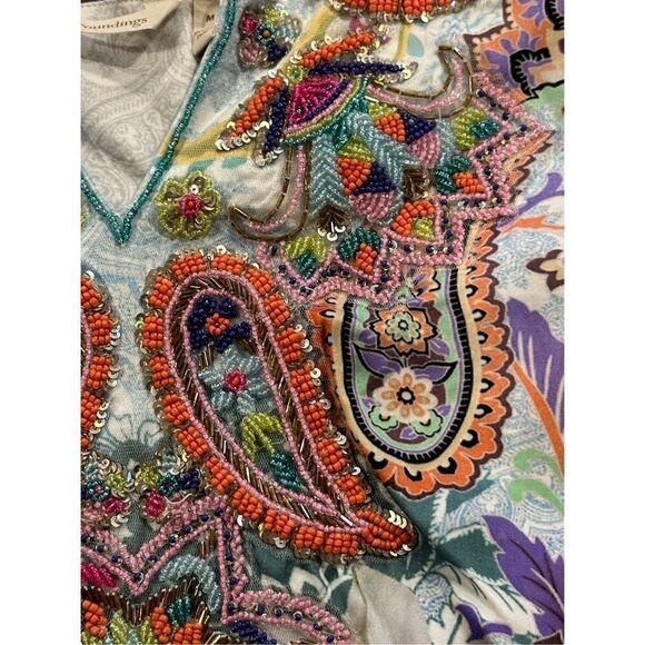 Soft Surroundings Florent beaded embellished tunic floral M - Picture 6 of 11
